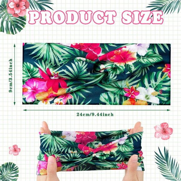 20 Pcs Boho Headbands Women Floral Vintage Wide Stretchy Hair Wraps - Picture 2 of 7